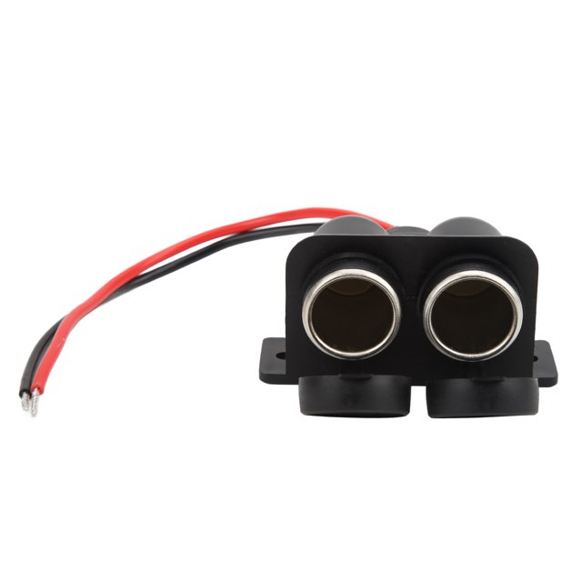 Cigarette Lighter Socket, Aluminum Alloy 2 Socket Cigarette Lighter Splitter Circuit Protection With 20cm Cable For Auto Truck