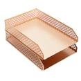 thumbnail image 1 of Juego de bandejas para cartas BLU MONACO, organizador de oficina de metal dorado, 2 unidades, 1 of 6