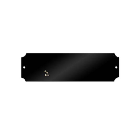 2-1/2 x 7/8 Notched Corner Brass Tags - Black - Pack/25