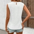 thumbnail image 6 of ITSAME Women's Tank Tops, Elegant Dressy Hollow Out Lace Round Neck Summer 2025 Sleeveless Blouse White M, 6 of 7