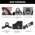 thumbnail image 4 of Arnés para perros PHOEPET, chaleco reflectante con clip frontal, talla M, gris, 4 of 6
