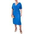 thumbnail image 3 of Nine.Eight Women’s and Women's Plus Faux Wrap Plisse Midi Dress, Sizes XS-4X, 3 of 4