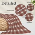 thumbnail image 3 of Brown White Checkered Throw Pillow Cover 20 x 36 Inch Decorative Pillow Cover Farmhouse Plaid Buffalo Elegant Lumbar Pillowcase Seasonal Rectangle Cushion Case for Couch Sofa Bed Living Room, 3 of 9