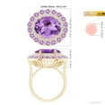 thumbnail image 4 of ANGARA Natural Sideways Oval 6.5 ct Amethyst Double Halo Cocktail Ring in 14K Yellow Gold for Women (Size-14x12mm) | February Birthstone, Anniversary, Jewelry Gift for Women | Natural Amethyst Ring, 4 of 9