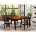 thumbnail image 3 of WENI5-BCH-LC 5 Pc Kitchen table set with a Dining Table and 4 Leather Dining Chairs in Black, 3 of 3