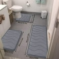 thumbnail image 6 of Xecvkr Sponge Density 3 Piece Bath Mat Set Super Absorbent Non Slide Comfort Thick Washable Easy Dry Home Decor Entry Bathroom Toilet Gray, 6 of 8
