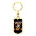 thumbnail image 4 of Introverted Crypto Crypto Stainless Steel or 18k Gold Premium Swivel Dog Tag Keychain, 4 of 15
