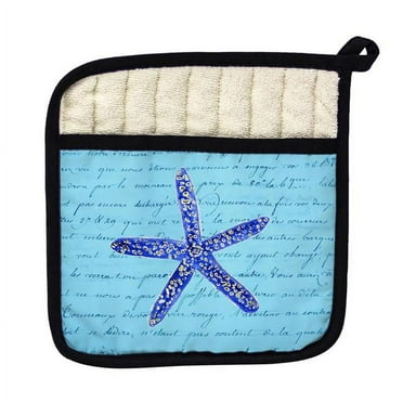 Betsy Drake PT991 Blue Starfish Pot Holder