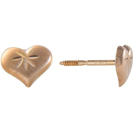14kt Gold Heart Stud Earrings