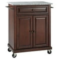 thumbnail image 1 of Bowery Hill Traditional Wood Kitchen Cart with Granite Top in Mahogany/Gray, 1 of 7