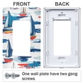 thumbnail image 3 of Yayeee Rocker Switch Wall Plate 1-Gang 4.6"x2.9" Home Decorative Outlet Cover, Dark Blue Hand Drawn Sailboats, 3 of 6