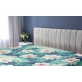thumbnail image 5 of Ambesonne Floral Fitted Sheet, Flowers Summer Garden Print, Twin Size, Vermilion Teal Off White, 5 of 5