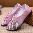 thumbnail image 3 of Floral Embroidered Dress Shoes for Women Comfortable Wide Toe Box Loafers Lightweight Canvas Casual Mary Jane Ballet Flat Pink Size 8.5, 3 of 6