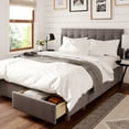 thumbnail image 2 of ClickDecor Edmond Storage Bed wAdjustable Height Headboard Queen Size Dark Gray, 2 of 12