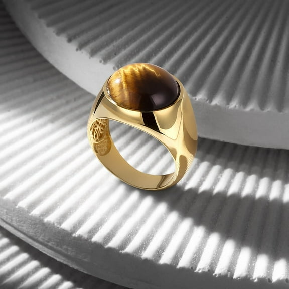 Tiger Eye Ring, Solid 925 Sterling Silver Ring, Men's Signet Ring, Tiger Eye Men Ring, Handmade Ring, Gemstone Ring, Statement Men Ring