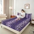 thumbnail image 4 of Castle Fairy Animal Leopard 4-Piece Full Size Sheets for Teenagers,Gradient Purple Bed Sheets,Abstract Vintage Lightweight Sheet Sets,Microfiber Bedroom Decor, 4 of 7