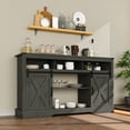 thumbnail image 5 of Mayincolor Farmhouse TV Stand for 65"+ Inch TV, 34'' Tall Entertainment Center, Rustic TV Console with Sliding Bar Door for Living Room (Dark Grey), 5 of 9