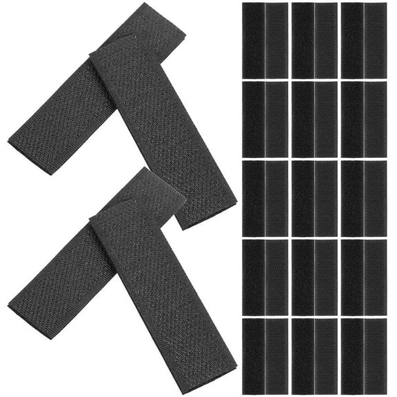 TEHAUX Sew on Hook and Loop Black Nylon for DIY Projects 48Pairs
