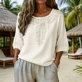 thumbnail image 6 of Womens Tops Casual Solid Stand Collar Button Down Shirt Spring Summer Shirts for Women Beige L, 6 of 9