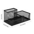 thumbnail image 3 of Metal Mesh Desk Organizer with 3 Compartments for Pens, Office Supplies, and Cellphone, 3 of 7