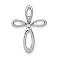 thumbnail image 3 of 14K White Gold Charm Pendant Diamond Round 1 10Ct. Cross Chain Slide, 3 of 4