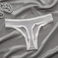 thumbnail image 3 of BLVB Lace Cotton Thongs for Women Ladies Underwear Low Rise Soft Panties No Show, 3 of 5