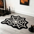 thumbnail image 4 of 18×28 Inch Halloween Spider Web Bath Mat, Non Slip Absorbent Bathroom Rug, Spooky Cobweb Floor Mat for Tub, Bedroom, Kitchen, Indoor Halloween Home Decor (A), 4 of 6