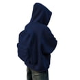 thumbnail image 5 of WTOBBY Men's Hooded Pullover Sweatshirt Jacket, Lightweight Zippered Design with Backpack Style, Casual Campus and Sportswear for Athletic Activities,Navy XL, 5 of 6