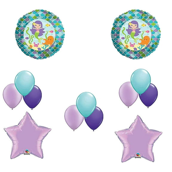 DalvayDelights Mermaid Party Supplies Happy Birthday Balloon Decoration Kit