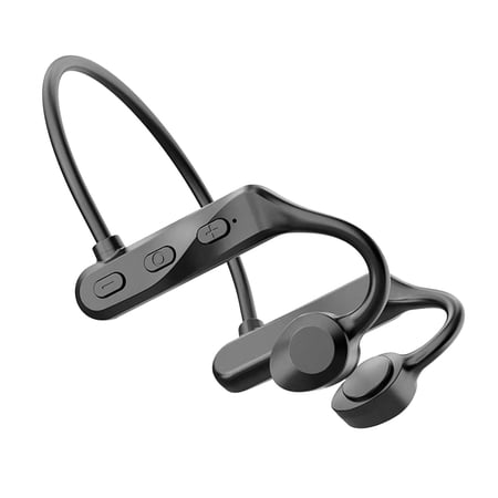 2026 Upgrade - Open-Ear Bone Conduction Headphones, Wireless Bluetooth Headset with Noise Canceling Mic & Mute Button for Work Calls and Meetings, 16 Hour Talk Time for Mobile & PC - Black