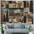 thumbnail image 4 of Fenyluxe  Rustic Lodge Cabin Bear Moose Deer Tapestry Wall Art Wall Hanging Tapestry Wall Tapestry Home Decorations for Bedroom Dorm Living Room Kitchen 60x50inch, 4 of 6