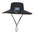 thumbnail image 2 of Sombrero para el sol, ajustable, de ala ancha, recargable, con ventilador, sombrero de pescador con negro, 2 of 9