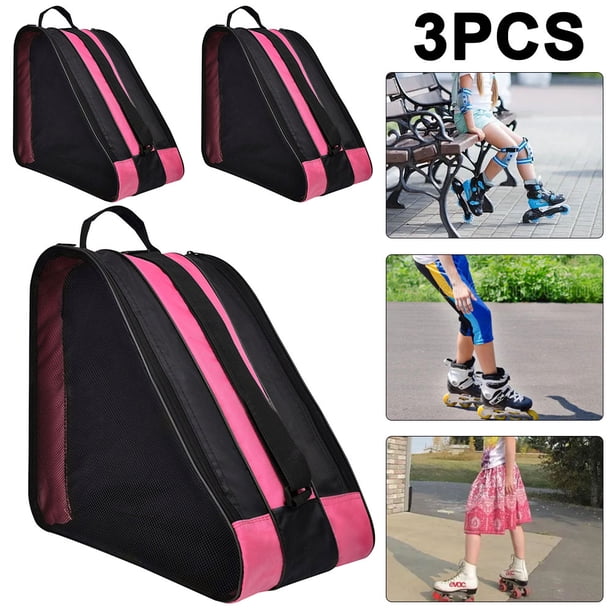 Para Patines Hielo Mochila Gruesa Y Transpirable Patinaje Sobre Color Rosa 3 Uds.