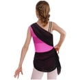 thumbnail image 2 of dPois Combinaison Asymétrique pour Filles Justaucorps de Danse Ballet Rythmique Froncé Rose Vif 14, 2 of 7