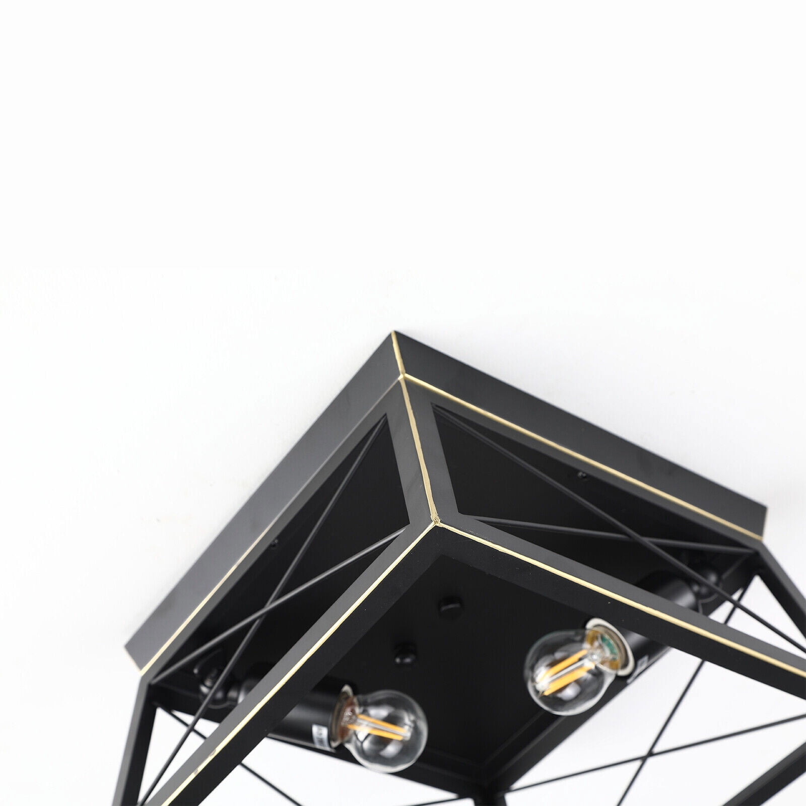 Industrial Ceiling Lighting Fixtures Metal Black Farmhouse Flush Mount Vintage Ceiling Lamp Classic Retro Close to Ceiling Lights 2-Light for Hallway Kitchen Island Dining Room Home Decor