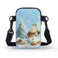 thumbnail image 2 of HELLHERO Christmas Snowman and Christmas Tree Crossbody Sling Bags 2 Zippers Adult for Casual Use 4.33"x1.97"x7.09", 2 of 7