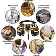 thumbnail image 6 of Behome Tool Belt, 26 Pockets Heavy Duty Tool Pouch, Detachable Adjustable Utility Belt Work Bags for Electrician, Carpenter, Black and Yellow, 6 of 7