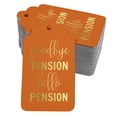 thumbnail image 1 of Inkdotpot Gold Foil Paper Hang Tags Good Bye Tension Hello Pension Retirement Favor Tags 50 Pieces, 1 of 6