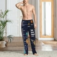 thumbnail image 2 of Pofeuu Solar System Print Men's Pajama Pants, Soft Lounge Pajama Pants with big pockets for Men Plaid Pj Bottoms-Small, 2 of 6