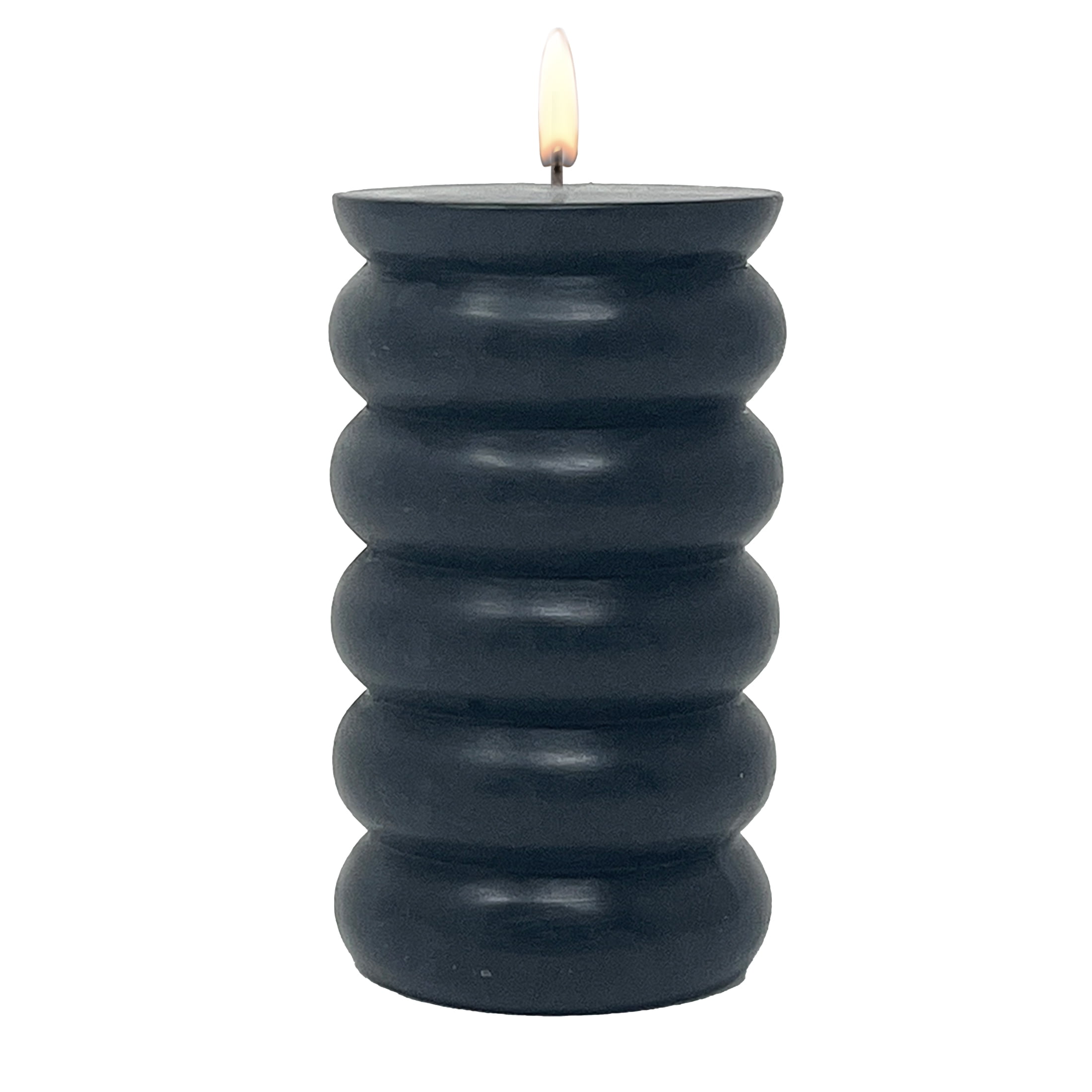 Mainstays Single Wick Bubble Pillar Candle, 3 in x 5 in, Unscented, Black