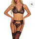 thumbnail image 1 of Ropa interior de encaje sexy para mujer Ropa de dormir Liguero Ropa de dormir Lencería, Negro, XL Methold XX000105-10, 1 of 7