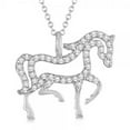 thumbnail image 2 of Diamond Galloping Horse Pendant Necklace 14k White Gold 0.25ct, 2 of 2