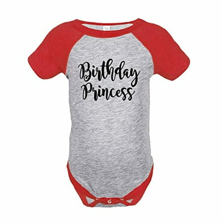 

7 ate 9 Apparel Girl s Princess Birthday Red Raglan Onepiece