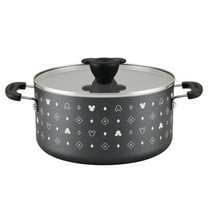 Farberware Disney Monochrome 5.5 Quart Ceramic Nonstick Stockpot with Lid, Dishwasher Safe, Black