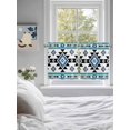 thumbnail image 4 of Half Window Curtains 24 Inches Long, Blue Aztecs Window Treatment Curtain Drapes, Southwestern Stripe Native American Boho Short Curtains Tiers for Kitchen Over Sink, 27.5"x24", 2 Panels, 4 of 7