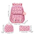 thumbnail image 2 of Corduroy Backpack Set 3 Piece, Pink School Bag for Teen Girls, Large Capacity Printed Bookbag with Crossbody & Pencil Case, Retro Travel Gift, 2 of 4