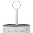 thumbnail image 6 of Northlight 7" White Round Embossed Utensil Caddy with Wooden Base, 6 of 7