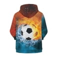 thumbnail image 2 of chaqlin Football Hoodies for Boys 11-13 Trendy Zip Up Hoodie Ice Fire Flame Print Long Sleeve Sweatshirts Kids Hooded Jackets Winter Sweaters with Pocket, 2 of 7