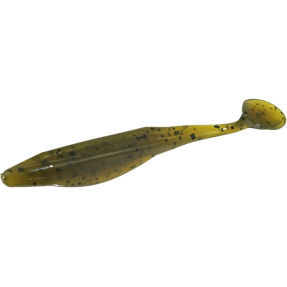 Zoom Swimmin Super Fluke Jr Baitfish Imitator, 10 Pack, 4in, Green Pumpkin