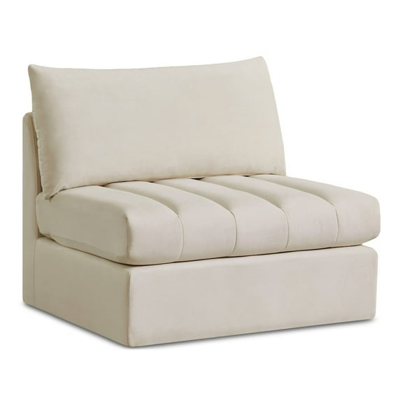 Meridian Furniture Jacob Cream Velvet Armless